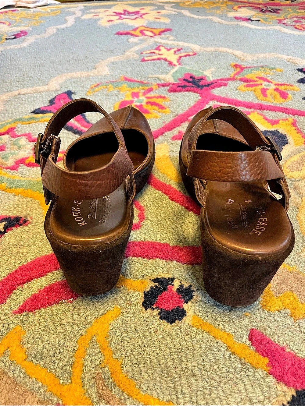 Kork-Ease Leather Mary Jane Platform Wedge Heels in Brown US 8 - Picture 5 of 6